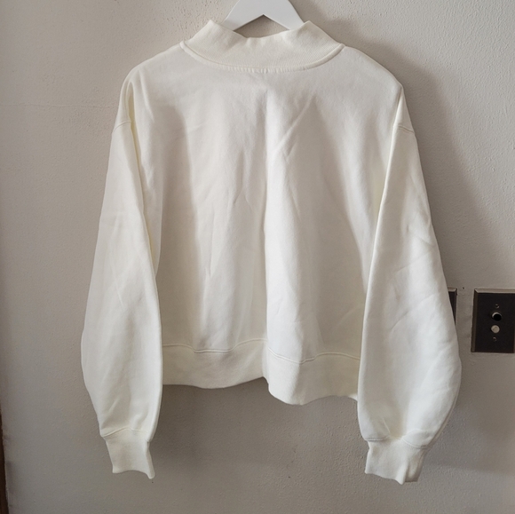 Nike Women's Sportswear Phoenix Fleece Oversized ½-zip Crop Sweatshirt - Sail - Picture 12 of 13